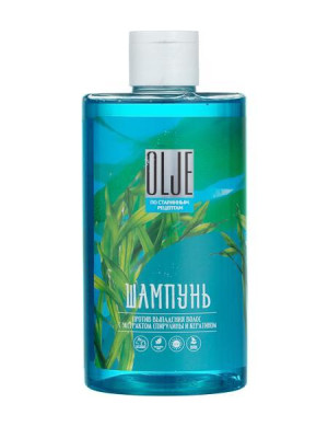 OLJE Натуральный шампунь против выпадения волос с экстрактом концентрата спирулины и кератина 450 мл