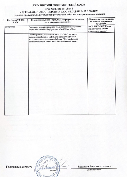 Несмываемая маска для восстановления волос после окрашивания и осветления Therapy peptide bonding C78  hair mask в Самаре